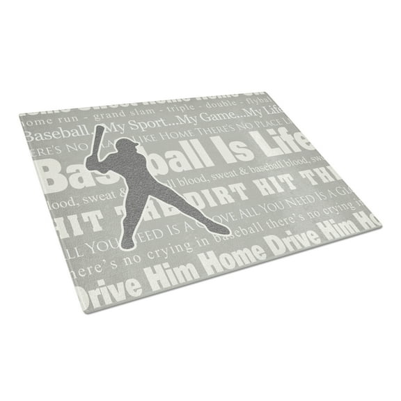 Caroline's Treasures Baseball is Life Glass Cutting Board Large Size