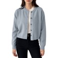 thumbnail image 4 of Women's Long Sleeve Button Down Cropped Knit Cardigan,Casual Short Sweater Jacket, 4 of 6