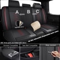 thumbnail image 4 of 2015 for Chrysler 200 Car Seat Cover, Black and Red Edges Car Seat Covers, PU Leather 5 Seats Full Set With a Headrest and Lumbar Support Waterproof, Only 4 DOOR SEDAN, Airbag-Compatible, 4 of 8
