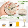 thumbnail image 2 of Yayeee 6 PCS Drink Coasters with Holder Set Woven Absorbent Round Tabletop Hot Pad, Gray Cute Flower, 2 of 7
