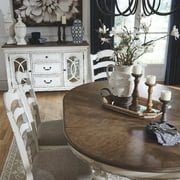 Signature Design by Ashley Realyn 72 Oval Extendable Dining Table in White