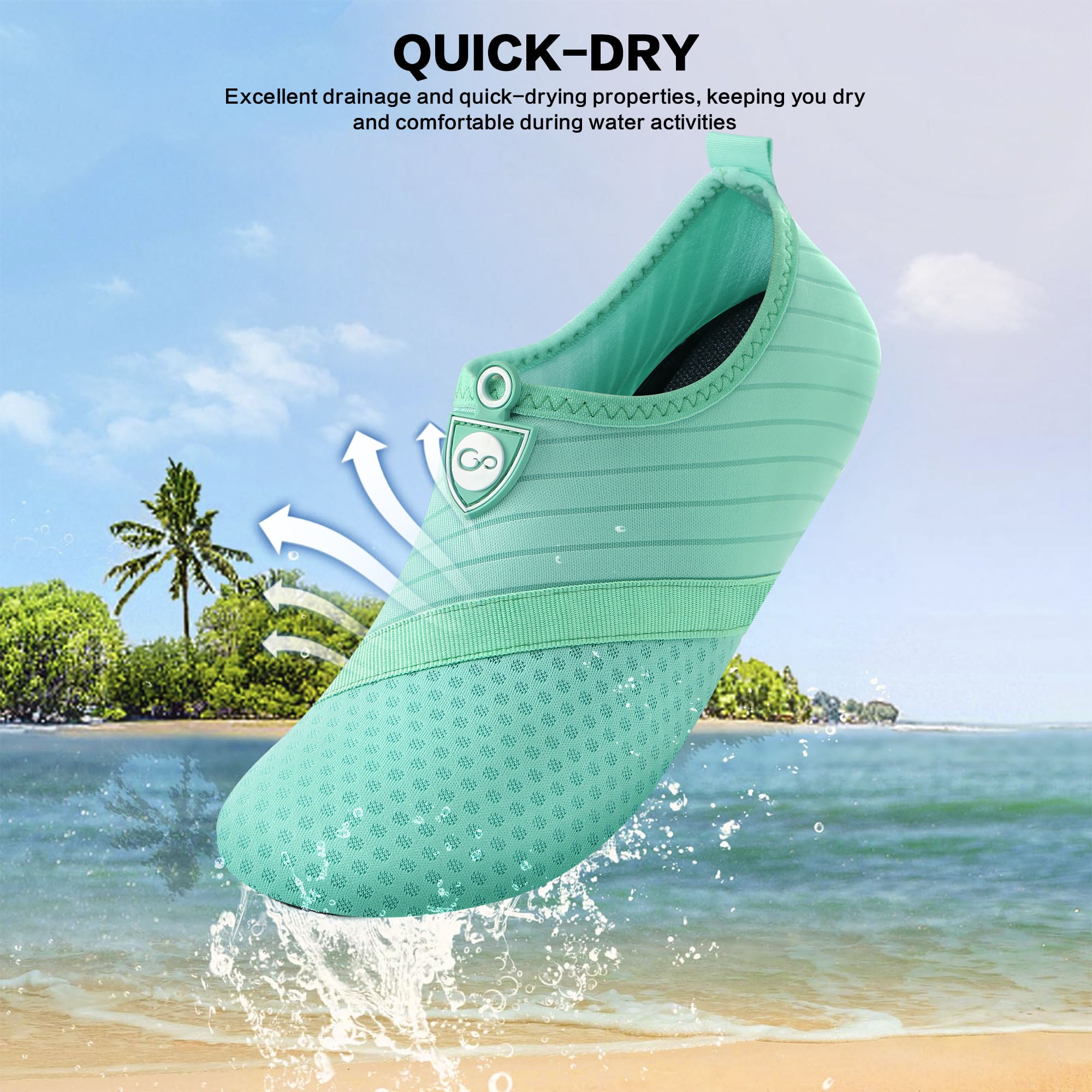 Ecetana Water Shoes for Women Men Swim Shoes Aqua Socks Barefoot Non Slip Shoes for Beach Swim Pool
