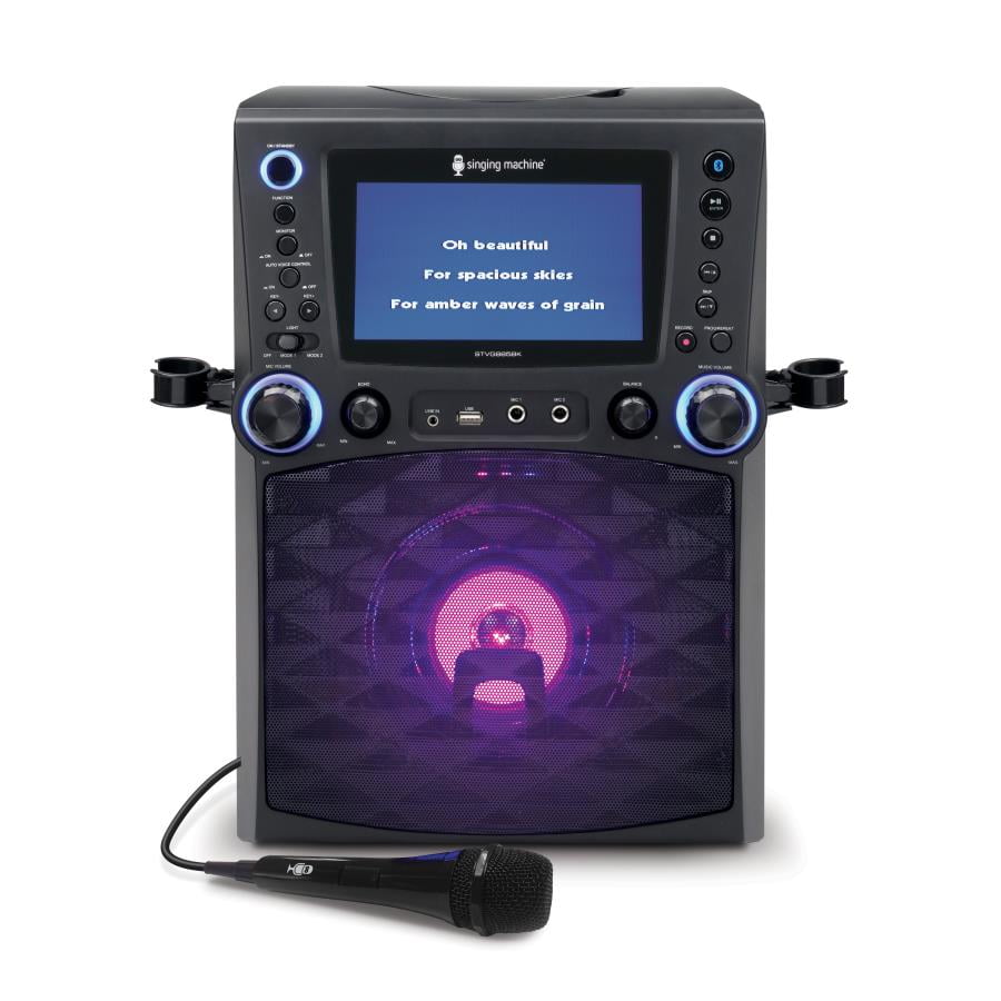 Singing Machine STVG885BK Bluetooth Karaoke System with 7" Color