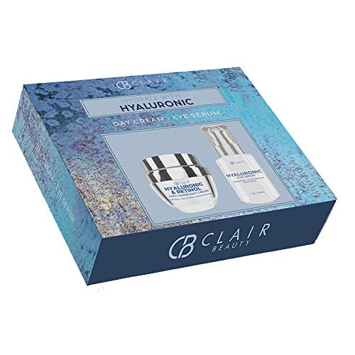 Clair Beauty Hyaluronic Retinol Day Cream Facial Serum Collection Gift Set Hydrating Rejuvenating Anti Aging Reduces Wrinkles Fine Lines Locks In Moisture Smoothing Ev Walmart Com