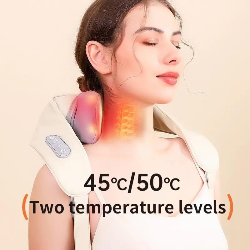 Cordless Electric Rechargeable Shiatsu Back Shoulder and Neck Massager for Pain with Heat, Corporate Employee Appreciation Gifts for Men, Women