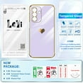 thumbnail image 2 of LeYi for Galaxy A17-5G Phone Case: with Tempered Glass Screen Protector [2 Pcs]+ Full Camera Lens Protection,Love Heart Plating Luxury Shockproof Case for Samsung A 17 5G,Purple, 2 of 7