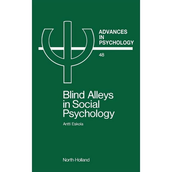 Professor Dr. F. de Vries Lectures in Ec Advances in Psychology V48, Book 48, (Hardcover)