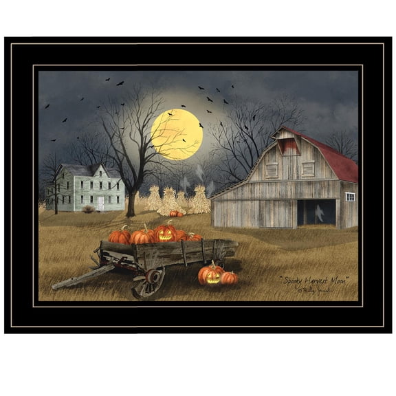 TrendyDecor4U Spooky Harvest Moon By Billy Jacobs Framed Print BJ1097A-704G