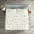 thumbnail image 2 of Ambesonne Autumn Quilted Coverlet 3 Pcs, Raindrops Glimmer, King Size, Mustard Black White, 2 of 2