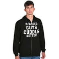 thumbnail image 3 of Bearded Guys Cuddle Better Flirting Zip Hoodie Sweatshirt Men Brisco Brands M, 3 of 5