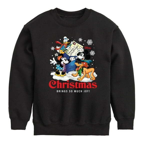 Disney - Mickey and Friends Christmas Brings So Much Joy - Toddler & Youth Crewneck Fleece Sweatshirt