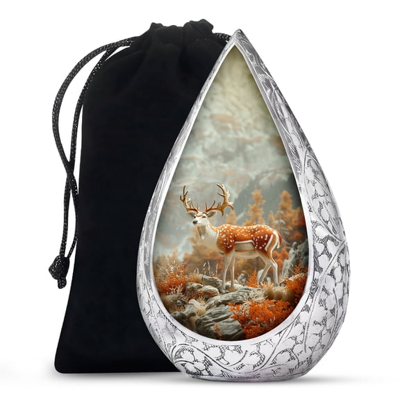 JAGSHASHI Autumn Regal Stag - Adult Urns For Male & Female - Urn For Adult Male & Female - Cremation Urns For Human Ashes - Human Urns - Funeral Urns - Urns For Human Ashes Adult - 10 Inch - Large