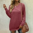thumbnail image 2 of Round Neck Long Sleeve Tops for Women Women Casual Fashion Pullover Long Sleeve Soild Round-Neck Blouses Long Sleeve Loosen Sweatershirt Top Print Long-sleeved Sweatshirt, 2 of 6