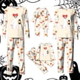 thumbnail image 2 of Family Matching Halloween Pajamas Set Cute Ghost Print Long-Sleeved Tops Trousers Sleepwear Outfits Holiday Sleepwear PJs, 2 of 9