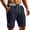 CBU70-Navy, variant on VV AVEORS Mens Casual Shorts - Summer Beach Cargo Shorts Elastic Waist Drawstring Stretch Chino Golf Shorts Army Green L