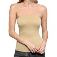 thumbnail image 4 of AllyCat 3 Pack Women's Seamless Stretch Long Bandeau Tube Top Ribbing Bottom Slimming Shirt, 4 of 7