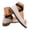 White, variant on Women's Dress Flats Pointed Toe Low Chunky Heel Mary Jane Elastic Crisscross Strap Slip On Ballet Shoes for Work Walking Brown 7.5
