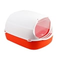 thumbnail image 3 of Cat Litter Box with Lid Litter Pan with Door Practical Easy to Install for Small Orange, 3 of 9