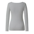 thumbnail image 4 of Women's Solid Color Casual Fashion Sexy Square Neck T-Shirt Soft Comfortable Breathable Daily Wear Stylish Top, 4 of 6