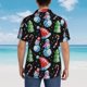 thumbnail image 4 of Balery Disco Mirror Ball Snowman Camisas hawaianas de manga corta para hombre, camisas playeras de corte holgado, camisas de vacaciones con botones,X-Large, 4 of 7