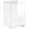 Plymor Clear Acrylic Display Case with Clear Base (Mirror Back), 4" W x 4" D x 6" H