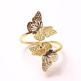 thumbnail image 1 of Juego de 6 servilleteros de mariposa, soporte para servilletero de mariposa dorada de 2 capas, soporte con hebilla de metal para cenas, mesas, bodas diarias, día de San Valentín, 1 of 4