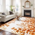 thumbnail image 2 of 8'x10' Area Rugs, Orange Eucalyptus Leaves Indoor Outdoor Area Rug for Living Room Bedroom, Watercolor Spring Summer Botanical Washable Bathroom Rugs Kitchen Floor Carpet Mats Home Decor Aesthetic, 2 of 8