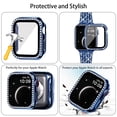 thumbnail image 5 of WFEAGL Apple Watch Band + Case Women Dressy Bling Diamond Metal Wristband 38mm Blue, 5 of 9
