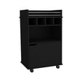 thumbnail image 2 of 35" Tall Black Bar Cart with 4 Compartments and Wheels / Flexible Bar Solution, 2 of 4