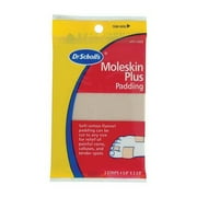 Angle View: Dr Scholls Moleskin Plus Padding Strips, Size: 4.62 Inches X 3.37 Inches - 3 Ea, 2 Pack