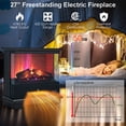 thumbnail image 5 of Barara King Fireplace Heater, Indoor Fireplace,27 Inch Freestanding Electric Fireplace with 3-Level Vivid Flame Thermostat-Black, 5 of 11