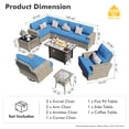 thumbnail image 3 of Vcatnet 10 Pieces Outdoor Conversation Set with Swivel Chairs Patio Sectional Sofa with Fire Pit and Coffee Table Gray, 3 of 9