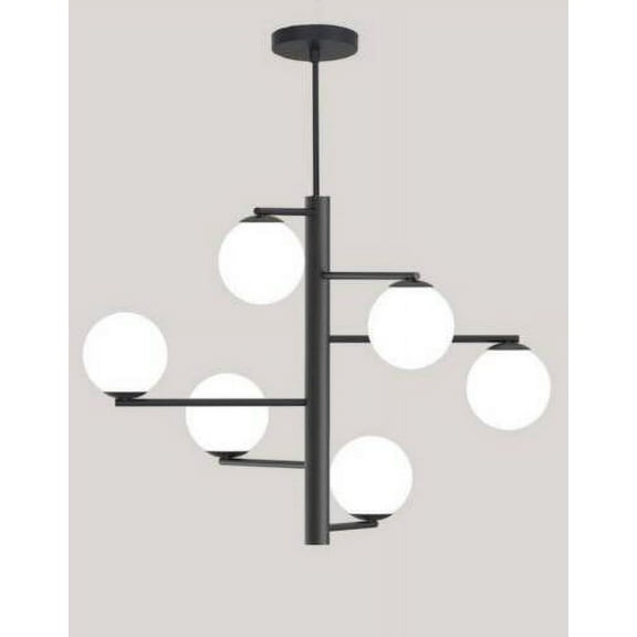 Regal nauticaz 6 Light Globe Mid Century Black Brass Sputnik chandelier light 