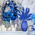 thumbnail image 6 of 20PCS Christmas Artificial Leaves,Glitter Blue Fake Floral Spray Picks Branches Twig for Xmas Tree Wreath Wedding Bouquet Decoration, 6 of 8