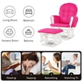 thumbnail image 4 of Gymax Glider & Ottoman Cushion Set Wood Baby Nursery Rocking Chair Pink, 4 of 7