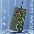 thumbnail image 4 of Offres Cyber_Monday Oefntac Multiprise 3 Prises avec Protection contre les Surtensions 3000w Multiprise 7 USB on off Bouton 78,7 Pouces Rallonge Multiprises USB Bureau Dortoir, 4 of 8