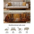 thumbnail image 3 of Orange Forest Path Sofa Covers for 3 Cushion,Washable Couch Cover for Sectional Sofa Slipcovers with Tassel,Autumn Fall Nature Tree Landscape Loveseat Covers Futon Cover Throw Blanket 71''x118'', 3 of 8