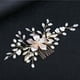 thumbnail image 4 of Nvzi Horquillas para el pelo de boda con flores para novias, peinetas con perlas de cristal, pinzas para el pelo, accesorios para el pelo de boda dorados, joyas - Oro A, 4 of 4