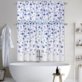 thumbnail image 6 of GlowSol 26"W x 30"L Watercolor Floral Cafe Curtains Farmhouse Small Tier Curtains Flower Leaf Pattern Cafe Curtain, Navy Blue, 2 Panels, 6 of 6