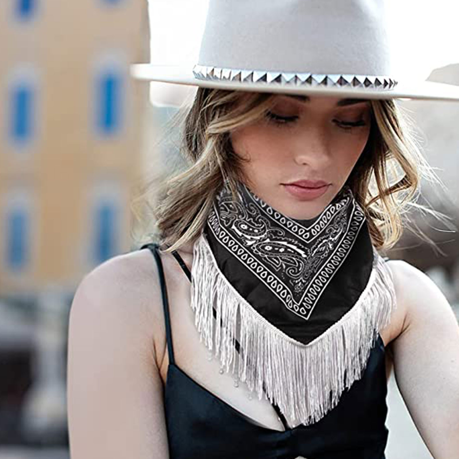 ✪ Cowgirl Bandanas for Rhinestone Fringe Scarf Bandanas 