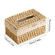thumbnail image 3 of Caja de pañuelos de papel de escritorio de paja, caja de papel para el hogar, caja de almacenamiento de pañuelos de papel de ratán tejido para restaurantes, adecuada para dormitorio, sala de estar, ba, 3 of 6