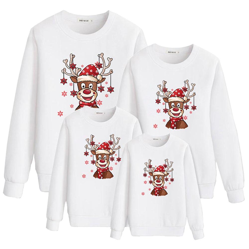 Christmas Sweater for Family Matching Outfits Santa Reindeer Printed