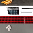 thumbnail image 5 of 2 Pieces Buffalo Plaid Check Rug Set Water Absorb Non-Slip Kitchen Rug Bathroom Mat Checkered Doormat Carpet for Laundry (17"x48"+17"x24", Black&Red), 5 of 6