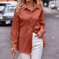 thumbnail image 5 of Women’s Casual Long Sleeve Button Down Corduroy Shirt, Loose Fit Lapel Collar Blouse Top for Spring Fall Outfits, 5 of 5
