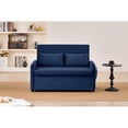 thumbnail image 3 of Leumius 3 in 1 Convertible Sleeper Sofa Bed, Modern Convertible Sofa Bed with 5-Position Adjustable Backrest,Velvet Pull Out Couch with Pull Out Bed for Living Room Furniture,Blue, 3 of 22