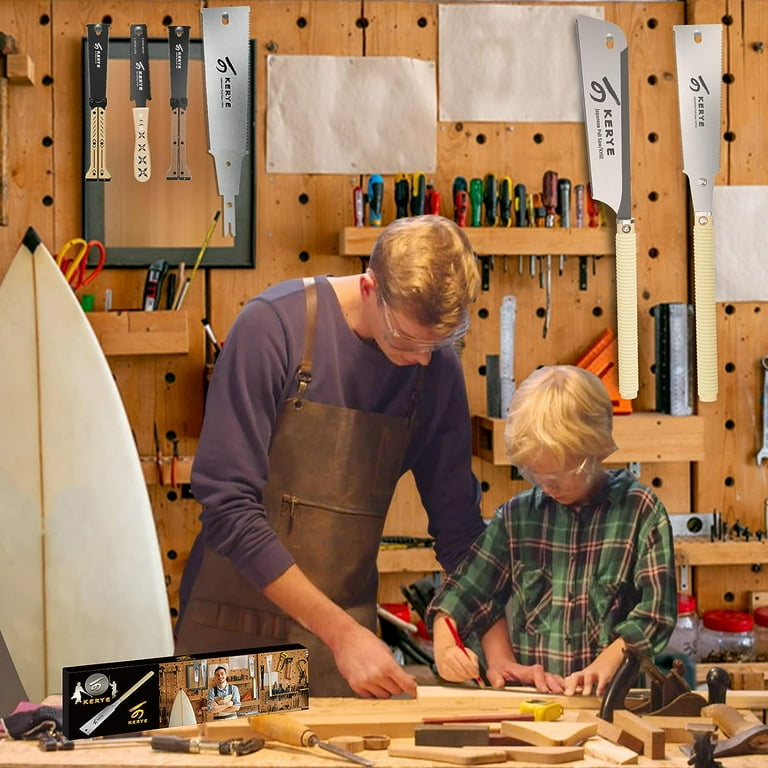 KERYE Japanese Pull Saw 9.5 Inch, Hand Saw with Double Edges