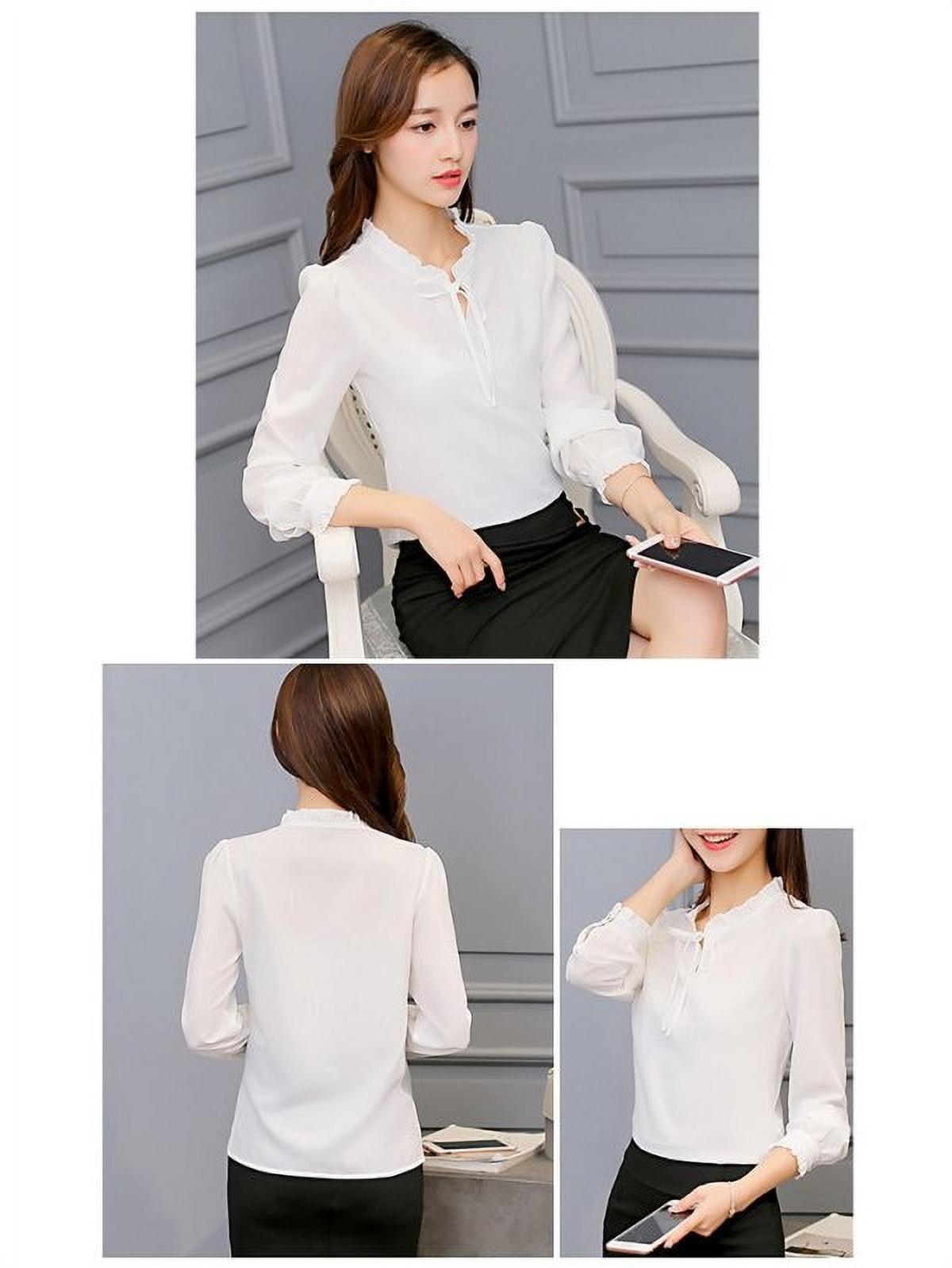 Shop Generic women chiffon blouse shirt long sleeve Online