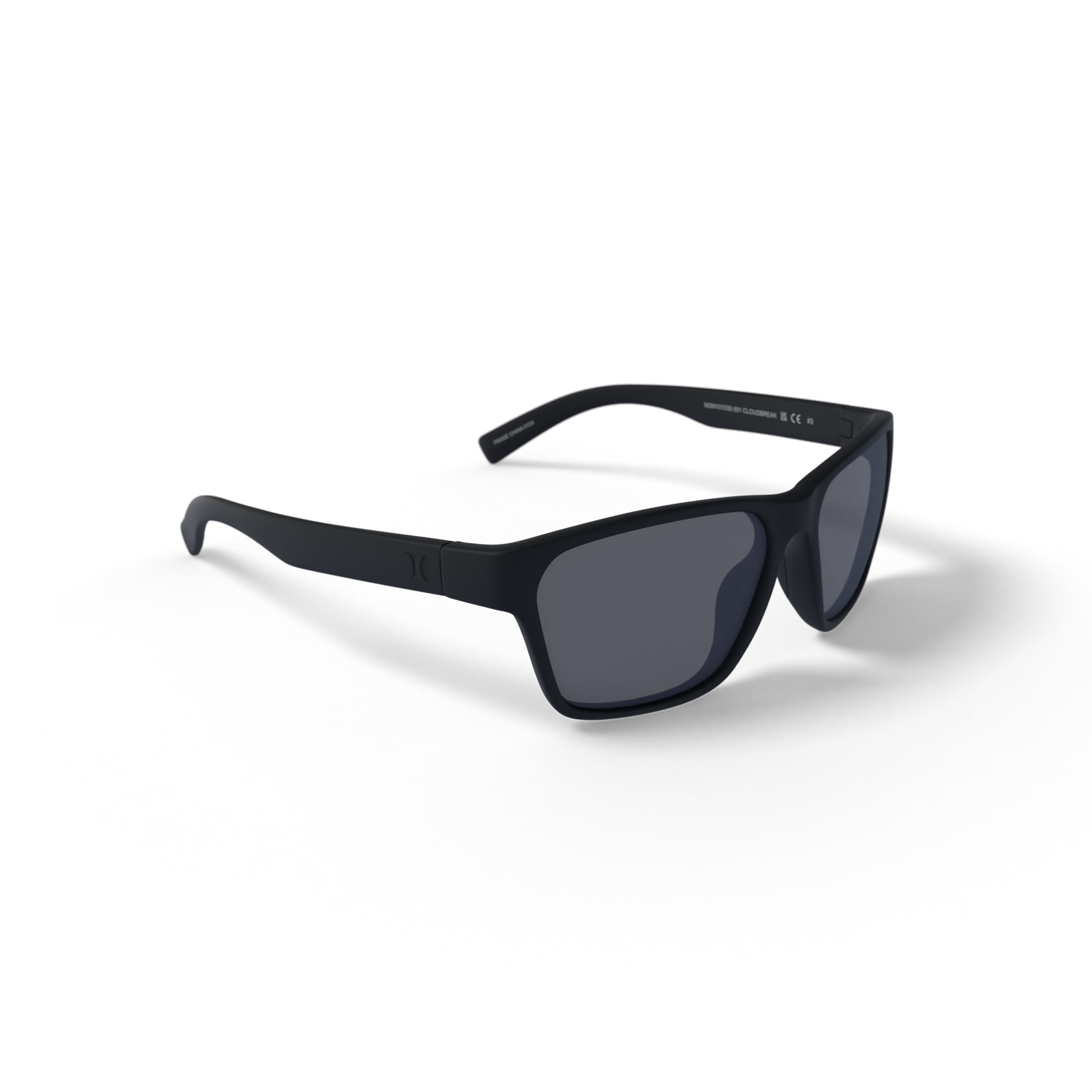 Hurley Cloudbreak Black Frame Sunglasses with Smoke Solid Polarized Lens