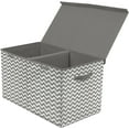 thumbnail image 2 of Sorbus Toy Chest with Flip-Top Lid, Kids Collapsible Large Toy Box Storage, Playroom Closet Organization (Chevron Gray), 2 of 5