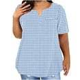 thumbnail image 1 of Blouses pour Femmes, T-shirt à Manches Courtes Imprimé Col Rond Décontracté Grande Taille Ample, 1 of 5